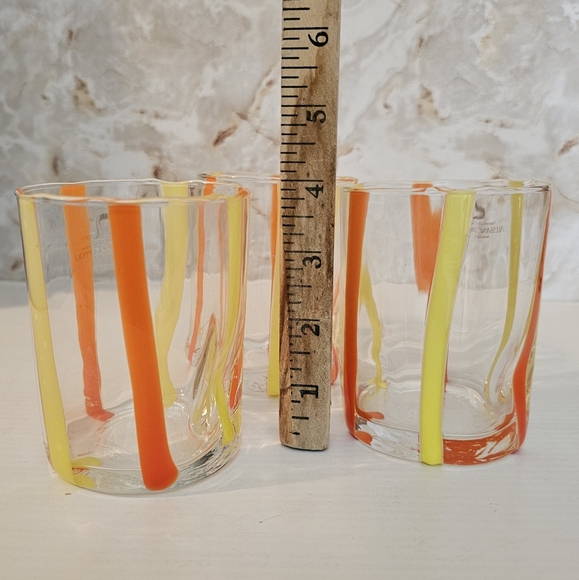 Alessandro Coppola Orange Goto Glasses Set of 3 - Picture 15 of 16